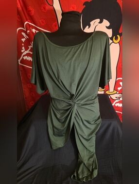 Women's Army Green Twist-Front Top